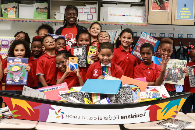 Louisiana FCU donates thousands of school supplies to local classrooms